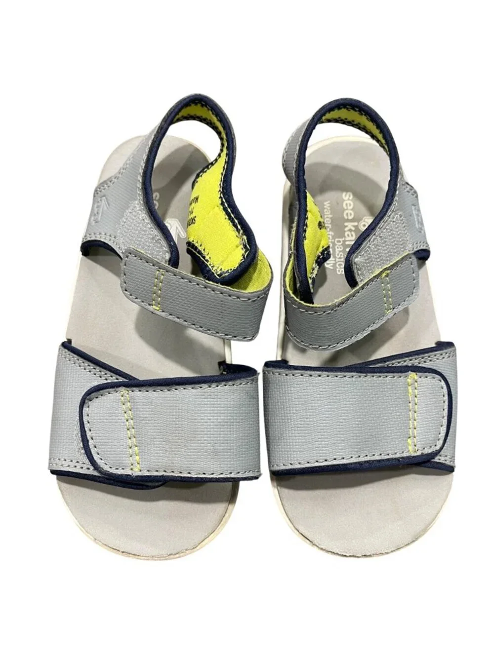 See Kai Run Basics Logan Sandals Toddler Size 10 Gray Adjustable Hook and Loop
